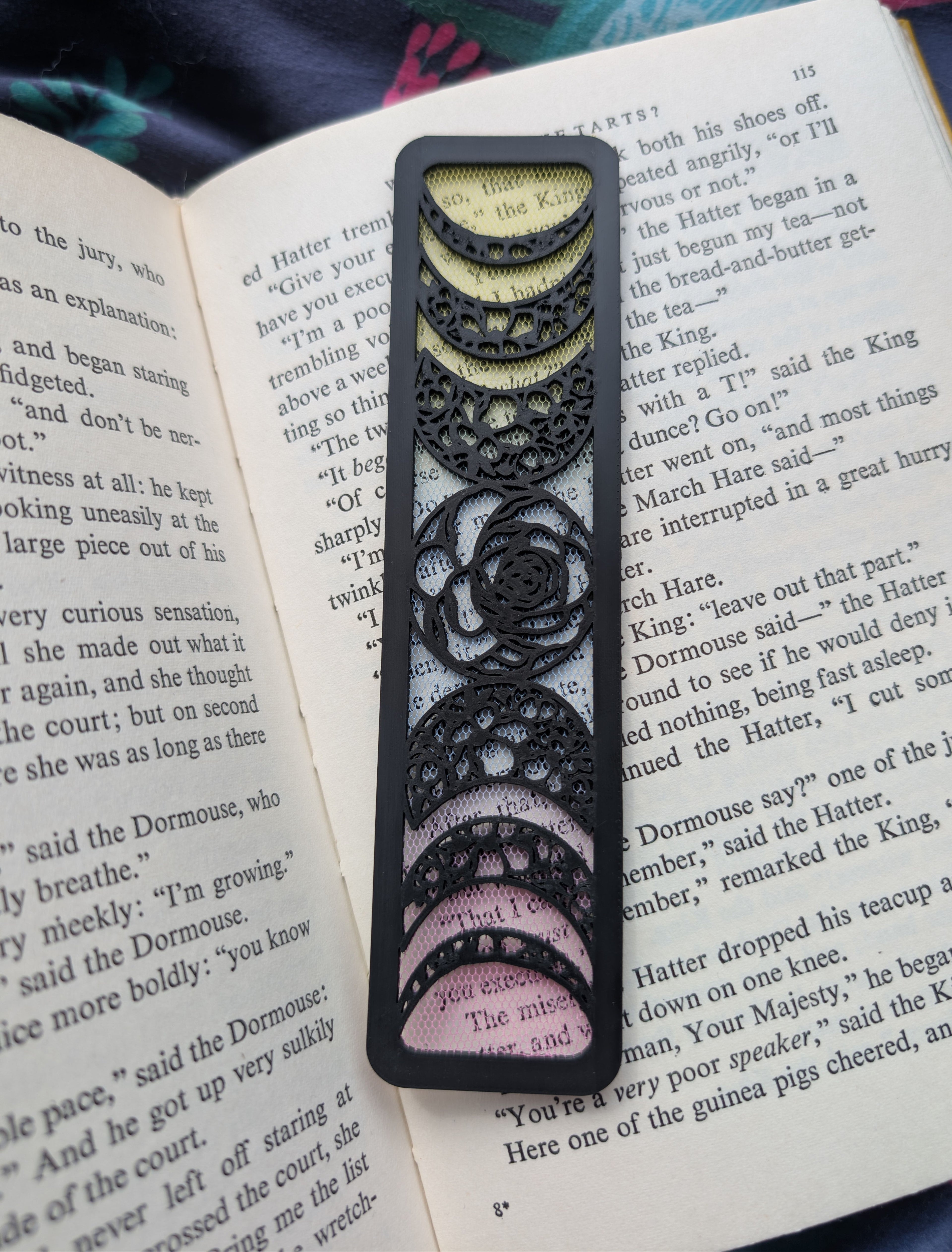 Round Floral Moon Phase Bookmark