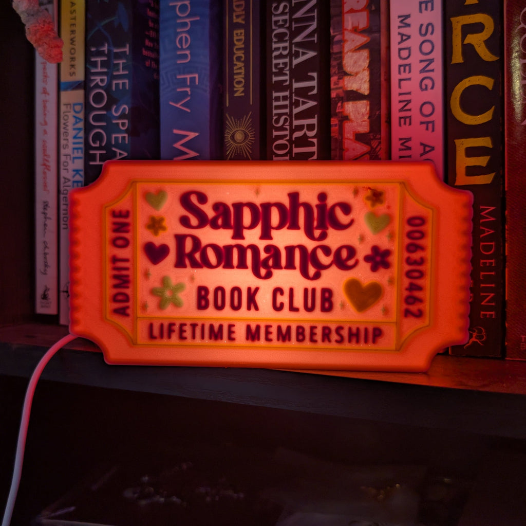 Sapphic Romance Book Club LED Shelf Light
