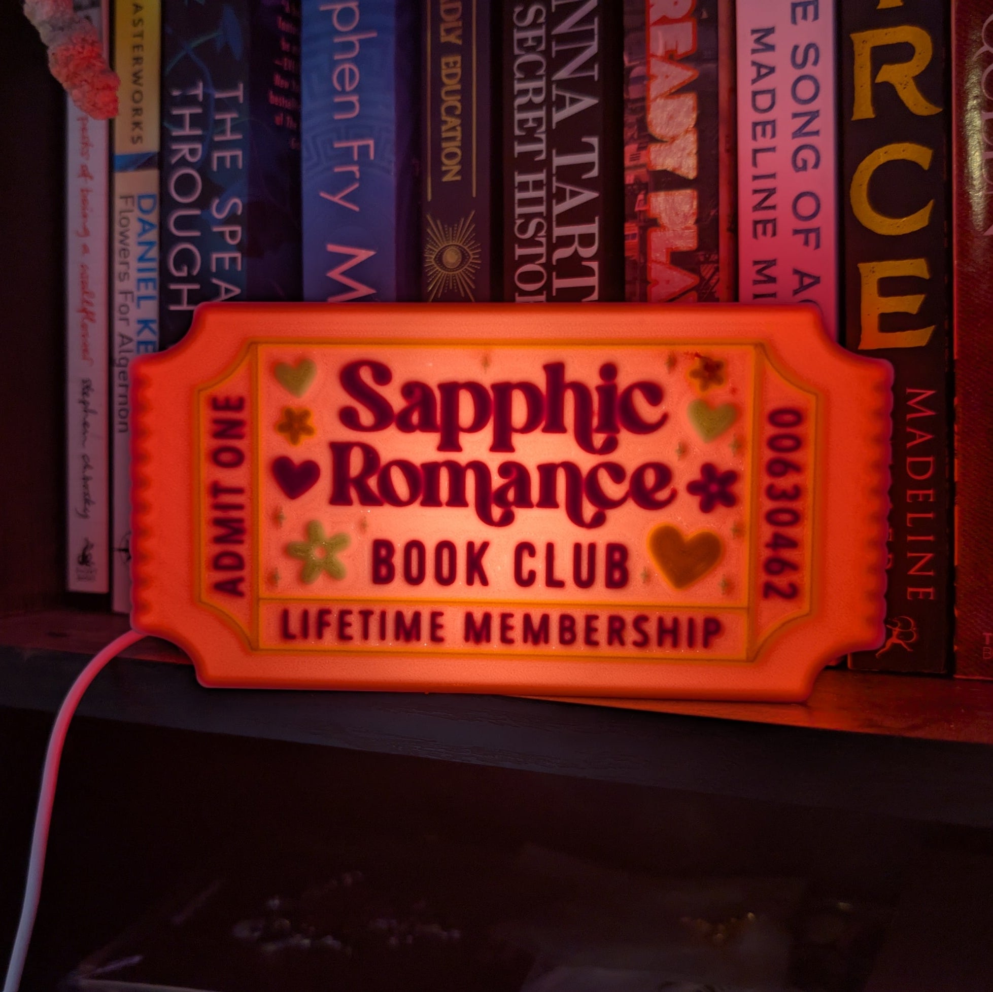 Sapphic Romance Book Club LED Shelf Light