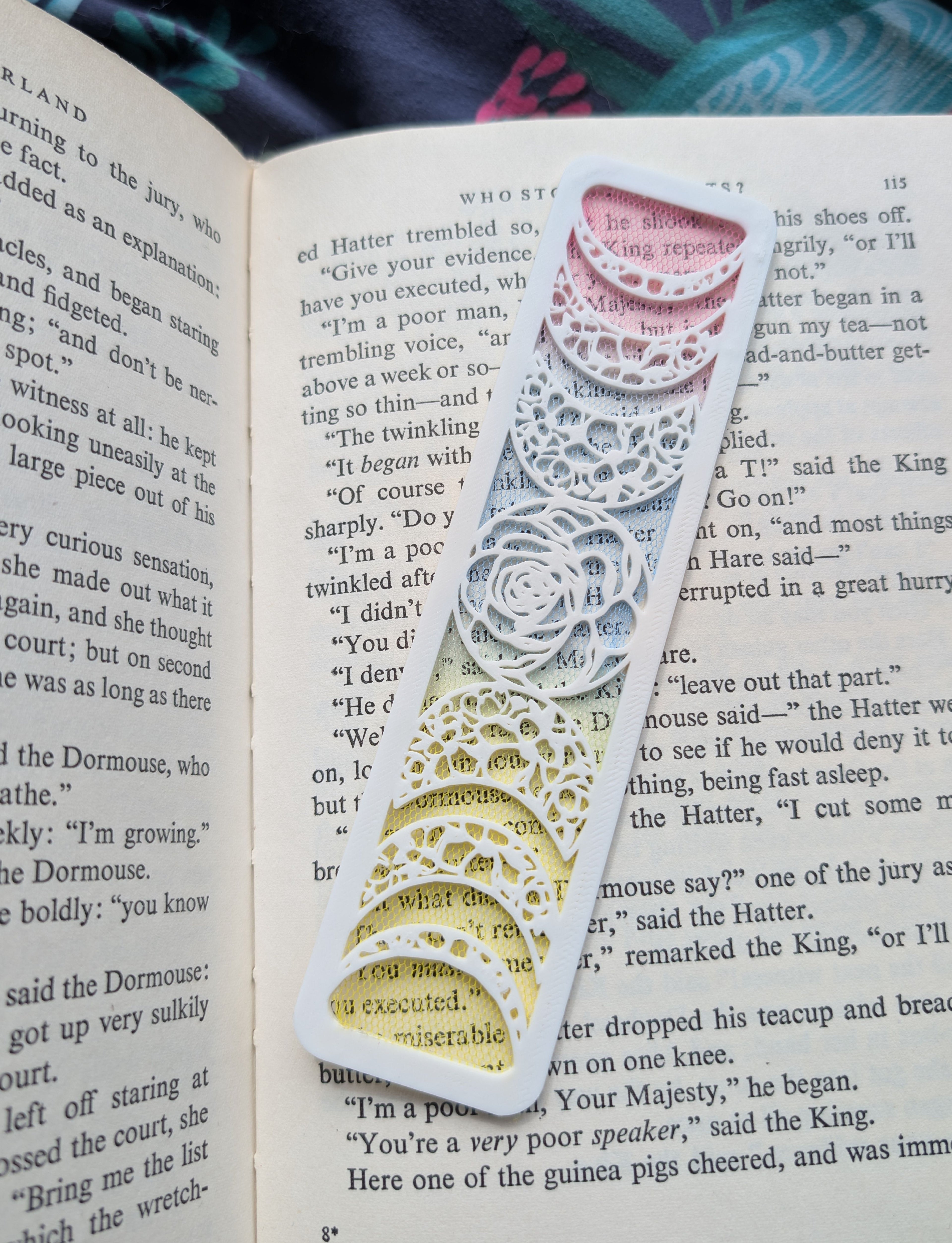 Round Floral Moon Phase Bookmark