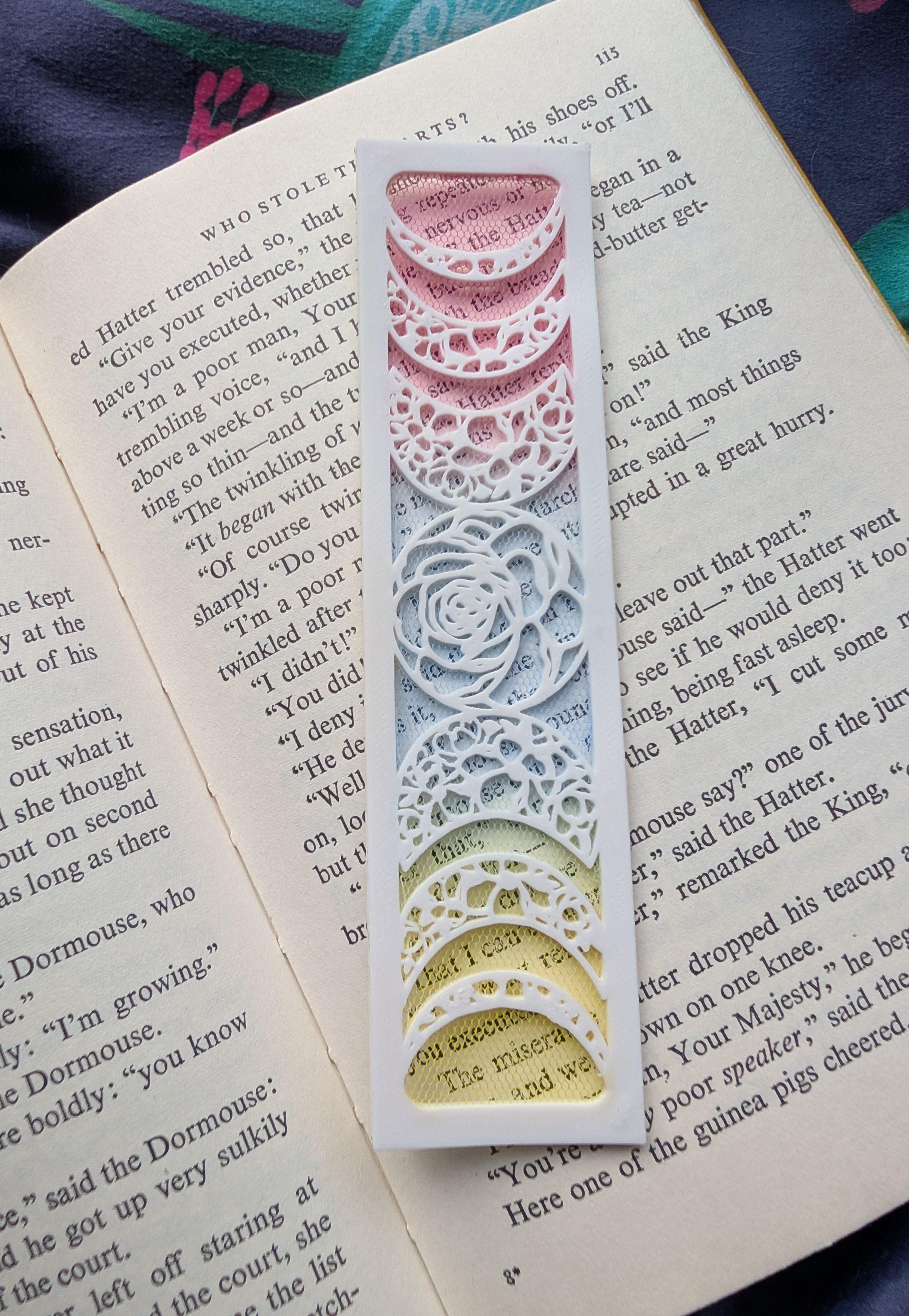 Square Floral Moon Phase Bookmark